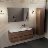 Mondiaz aivy 120 cm badmeubel mocha, wastafel talc solid surface rechts zonder kraangat