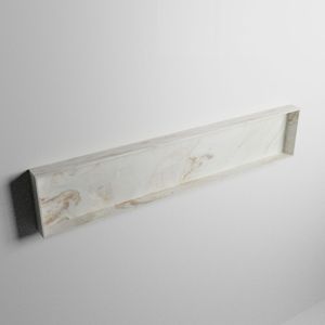 Mondiaz easy nis 149,5x29,5 cm in solid surface kleur frappe. 1 vak geschikt voor in- of opbouw