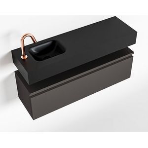 Mondiaz andor 100 cm toiletmeubel dark grey. Lex 100 cm wastafel urban links 1 kraangat