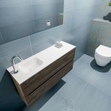 MONDIAZ ADA 100cm toiletmeubel dark brown. LEX wastafel talc links 1 kraangat