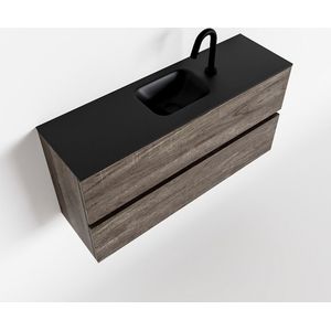 Mondiaz ada 100 cm toiletmeubel dark brown. Lex wastafel urban midden 1 kraangat