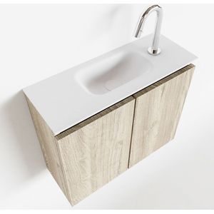 MONDIAZ TURE 60cm toiletmeubel light brown grey. EDEN wastafel talc midden 1 kraangat