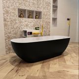 Mondiaz Rock vrijstaand bad solid surface 170x70cm kleur Urban met Talc