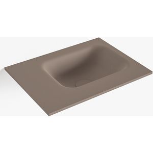 MONDIAZ LEX Smoke solid surface inleg wastafel voor toiletmeubel 40cm. Positie wasbak rechts