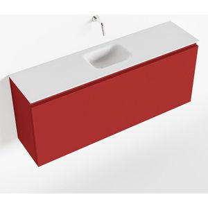Mondiaz olan 120 cm toiletmeubel fire. Lex wastafel talc midden geen kraangat