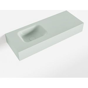 MONDIAZ LEX Greey vrijhangende solid surface wastafel 80cm. Positie wasbak links