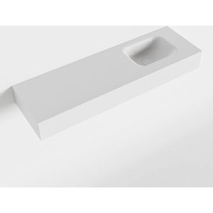 Mondiaz lex talc vrijhangende solid surface wastafel 100 cm. Positie wasbak rechts