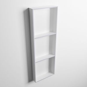 Mondiaz Easy nis 29.5x89.5x8cm - inbouw/opbouw - 3 open vakken - Solid surface - Talc/Cale M80044Cale/Talc