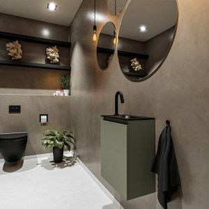 MONDIAZ TURE 40cm toiletmeubel army. EDEN wastafel urban rechts 1 kraangat