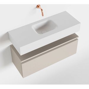 MONDIAZ ANDOR 80cm toiletmeubel linen. LEX 80cm wastafel talc midden geen kraangat