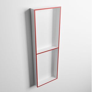 MONDIAZ EASY Nis 149,5x29,5cm in solid surface kleur Fire | Talc. 2 vakken geschikt voor in- of opbouw