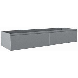 Mondiaz FOGE wastafelonderkast - 140x45x25cm - 2 lades - uitsparing links - softclose - Plata M44188Plata