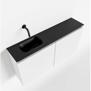 Mondiaz Ture 100cm toiletmeubel talc met wastafel urban links geen kraangat
