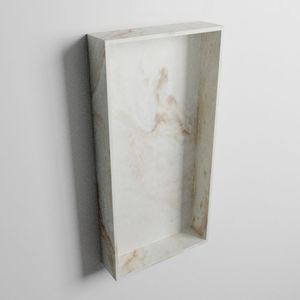 Mondiaz easy nis 59,5x29,5 cm in solid surface kleur frappe. 1 vak geschikt voor in- of opbouw