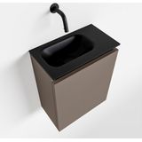 Mondiaz ture 40 cm toiletmeubel smoke. Eden wastafel urban links geen kraangat