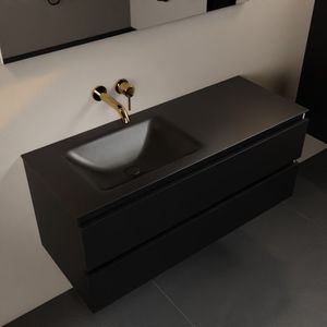 Mondiaz Aivy badmeubelset - 120x45x50cm - 0 kraangat - 1 wasbak urban Solid surface - Links - 2 lades - Zonder spiegel - MDF Urban AIVY80124