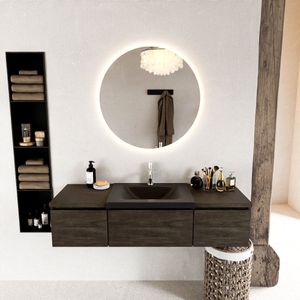 Mondiaz - Bukla - Badmeubel - Dark Brown - 3 Lades - Wastafel Urban