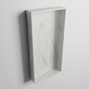 Mondiaz easy nis 59,5x29,5 cm in solid surface kleur opalo. 1 vak geschikt voor in- of opbouw