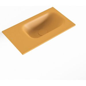 Mondiaz eden ocher solid surface inleg wastafel voor toiletmeubel 40 cm. Positie wasbak rechts