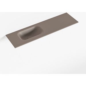 Mondiaz eden smoke solid surface inleg wastafel voor toiletmeubel 80 cm. Positie wasbak links