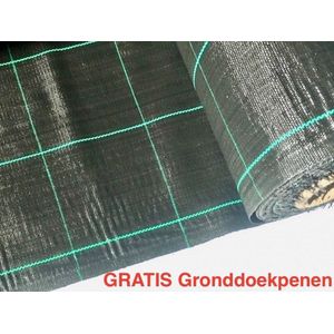 Campingdoek - Gronddoek - Worteldoek 5,25M X 5M totaal 26,25M² + 15 GRATIS grondpennen. Hoge kwaliteit, lucht en water doorlatend.