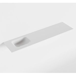MONDIAZ LEX Talc solid surface inleg wastafel voor toiletmeubel 120cm. Positie wasbak links