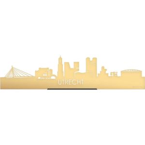 Standing Skyline Utrecht Goud Metallic - 40 cm - Woon decoratie om neer te zetten en om op te hangen - Meer steden beschikbaar - Cadeau voor hem - Cadeau voor haar - Jubileum - Verjaardag - Housewarming - Aandenken aan stad - WoodWideCities