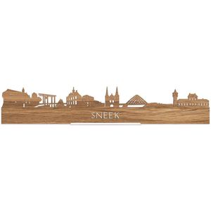 Standing Skyline Sneek Eikenhout - 60 cm - Woondecoratie design - Decoratie om neer te zetten en om op te hangen - Meer steden beschikbaar - Cadeau voor hem - Cadeau voor haar - Jubileum - Verjaardag - Housewarming - Interieur - WoodWideCities