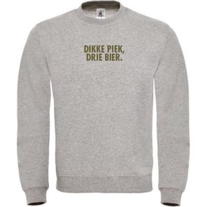 Foute kersttrui grijs S - Dikke piek, drie bier - Olijfgroen - soBAD. | Kersttrui soBAD. | kerstsweaters volwassenen | kerst hoodie volwassenen | Kerst outfit | Foute kerst truien