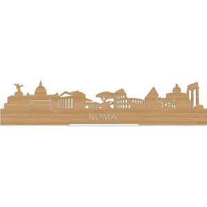 Standing Skyline Rome Bamboe hout - 60 cm - Woondecoratie design - Decoratie om neer te zetten en om op te hangen - Meer steden beschikbaar - Cadeau voor hem - Cadeau voor haar - Jubileum - Verjaardag - Housewarming - Interieur - WoodWideCities