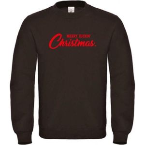 Foute kersttrui zwart M - Merry fuckin' Christmas - rood - soBAD. | Kersttrui soBAD. | kerstsweaters volwassenen | kerst hoodie volwassenen | Kerst outfit | Foute kerst truien