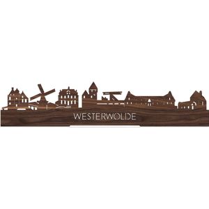 Standing Skyline Westerwolde Notenhout - 60 cm - Woondecoratie design - Decoratie om neer te zetten en om op te hangen - Meer steden beschikbaar - Cadeau voor hem - Cadeau voor haar - Jubileum - Verjaardag - Housewarming - Interieur - WoodWideCities