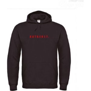 Foute kersthoodie zwart XXL - Kutkerst - rood glitter - soBAD. | Kersttrui soBAD. | kerstsweaters volwassenen | kerst hoodie volwassenen | Kerst outfit | Foute kerst truien