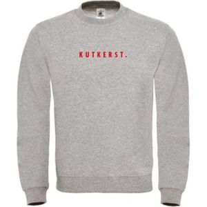 Foute kersttrui grijs L - Kutkerst - rood - soBAD. | Kersttrui soBAD. | kerstsweaters volwassenen | kerst hoodie volwassenen | Kerst outfit | Foute kerst truien