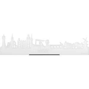 Standing Skyline Goes Wit Glanzend - 60 cm - Woondecoratie design - Decoratie om neer te zetten en om op te hangen - Meer steden beschikbaar - Cadeau voor hem - Cadeau voor haar - Jubileum - Verjaardag - Housewarming - Interieur - WoodWideCities