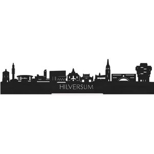 Standing Skyline Hilversum Zwart hout - 40 cm - Woon decoratie om neer te zetten en om op te hangen - Meer steden beschikbaar - Cadeau voor hem - Cadeau voor haar - Jubileum - Verjaardag - Housewarming - Aandenken aan stad - WoodWideCities