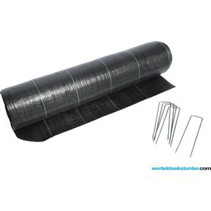 Worteldoek 4,20 breed x 46 meter lang + 100 stuks gratis gronddoekpennen totaal 193,2 M2 Maatwerk worteldoek
