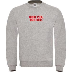 Foute kersttrui grijs S - Dikke piek, drie bier - Rood - soBAD. | Kersttrui soBAD. | kerstsweaters volwassenen | kerst hoodie volwassenen | Kerst outfit | Foute kerst truien