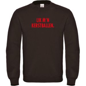 Foute kersttrui zwart M - Lik m'n kerstballen - Rood - soBAD. | Kersttrui soBAD. | kerstsweaters volwassenen | kerst hoodie volwassenen | Kerst outfit | Foute kerst truien