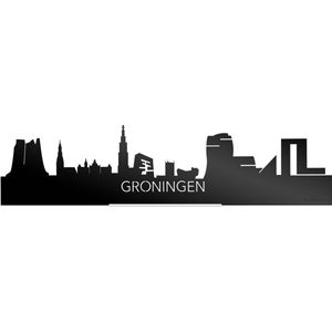 Standing Skyline Groningen Zwart Glanzend - 60 cm - Woondecoratie design - Decoratie om neer te zetten en om op te hangen - Meer steden beschikbaar - Cadeau voor hem - Cadeau voor haar - Jubileum - Verjaardag - Housewarming - Interieur -
