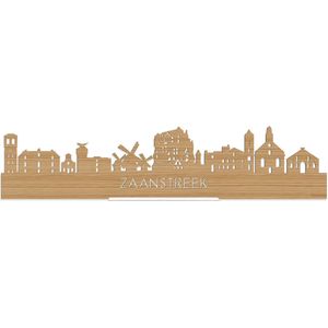 Standing Skyline Zaanstreek Bamboe hout - 40 cm - Woon decoratie om neer te zetten en om op te hangen - Meer steden beschikbaar - Cadeau voor hem - Cadeau voor haar - Jubileum - Verjaardag - Housewarming - Aandenken aan stad - WoodWideCities