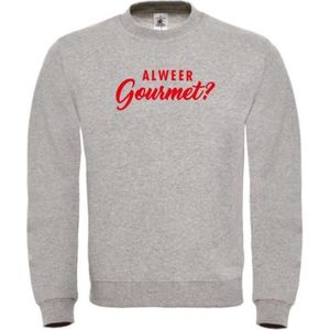 Foute kersttrui grijs XXL - Al weer gourmet? - Rood - soBAD. | Kersttrui soBAD. | kerstsweaters volwassenen | kerst hoodie volwassenen | Kerst outfit | Foute kerst truien