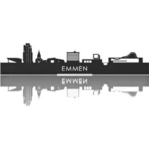 Standing Skyline Emmen Zwart hout - 60 cm - Woondecoratie design - Decoratie om neer te zetten en om op te hangen - Meer steden beschikbaar - Cadeau voor hem - Cadeau voor haar - Jubileum - Verjaardag - Housewarming - Interieur - WoodWideCities