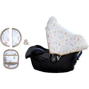 Wallabiezzz Zonnekap en Gordelhoes Baby - Geschikt voor Maxi Cosi Cabriofix, Pebble, Citi, Rock en meer