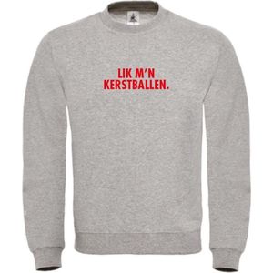 Foute kersttrui grijs XL - Dikke piek, drie bier - Rood glitter - soBAD. | Kersttrui soBAD. | kerstsweaters volwassenen | kerst hoodie volwassenen | Kerst outfit | Foute kerst truien