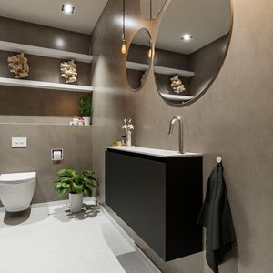 Mondiaz ture 100 cm toiletmeubel urban. Eden wastafel talc rechts 1 kraangat