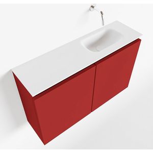 Mondiaz ture 80 cm toiletmeubel fire. Eden wastafel talc rechts geen kraangat