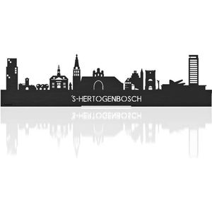 Standing Skyline 's-Hertogenbosch Zwart hout - 60 cm - Woondecoratie design - Decoratie om neer te zetten en om op te hangen - Meer steden beschikbaar - Cadeau voor hem - Cadeau voor haar - Jubileum - Verjaardag - Housewarming - Interieur -