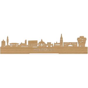 Standing Skyline Hilversum Bamboe hout - 60 cm - Woondecoratie design - Decoratie om neer te zetten en om op te hangen - Meer steden beschikbaar - Cadeau voor hem - Cadeau voor haar - Jubileum - Verjaardag - Housewarming - Interieur - WoodWideCities