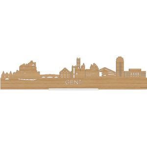 Standing Skyline Gent Bamboe hout - 60 cm - Woondecoratie design - Decoratie om neer te zetten en om op te hangen - Meer steden beschikbaar - Cadeau voor hem - Cadeau voor haar - Jubileum - Verjaardag - Housewarming - Interieur - WoodWideCities